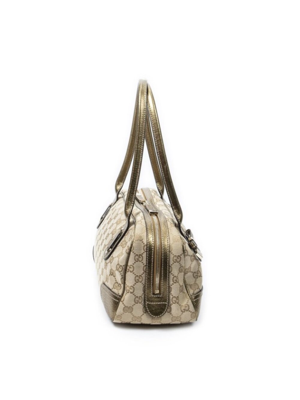 Gucci Princi Boston Beige Gold GG Canvas Messenger Bag - Picture 4 of 10